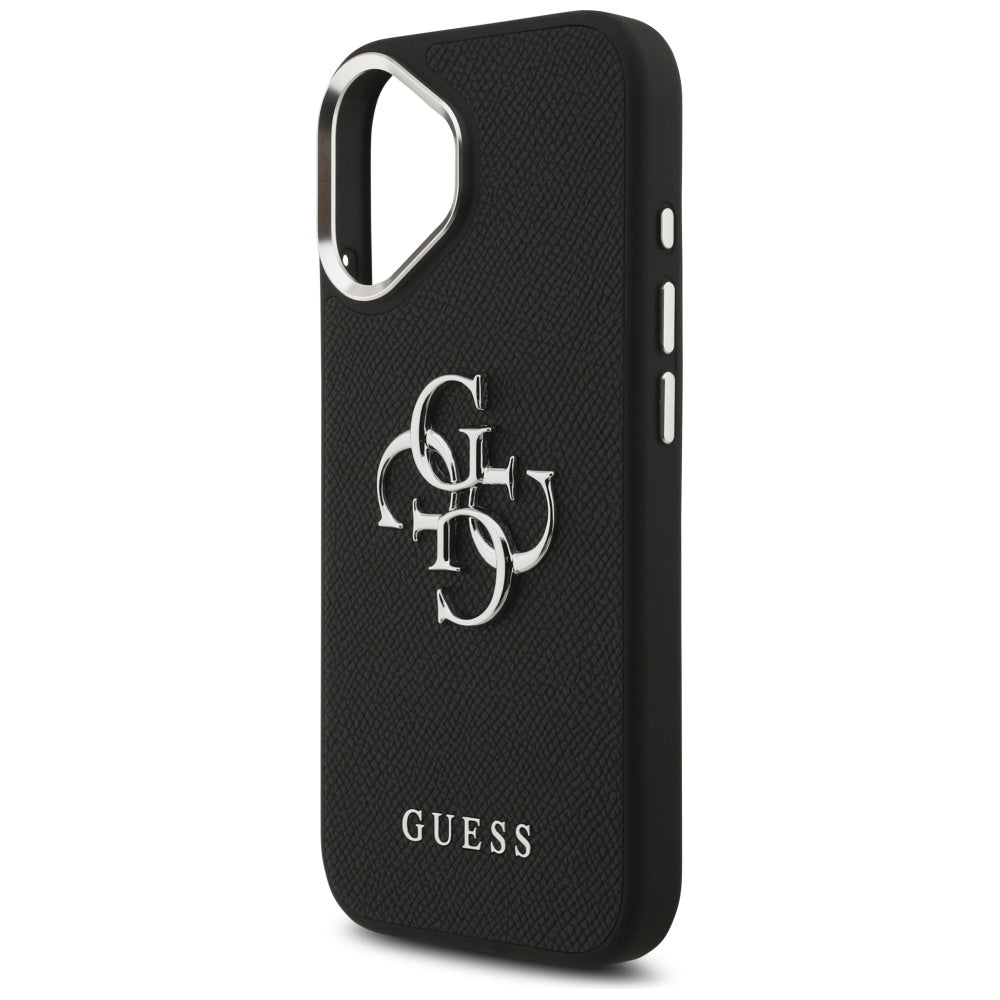 Guess Grained Big 4G Classic Logo-hylster til iPhone 17 - sort