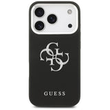 Guess Grained Big 4G Classic Logo-hylster til iPhone 17 Pro - sort