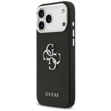 Guess Grained Big 4G Classic Logo-hylster til iPhone 17 Pro Max - sort