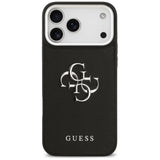 Guess Grained Big 4G Classic Logo-hylster til iPhone 17 Pro Max - sort