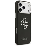 Guess Grained Big 4G Classic Logo-hylster til iPhone 17 Pro Max - sort