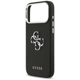 Guess Grained Big 4G Classic Logo-hylster til iPhone 17 Pro Max - sort