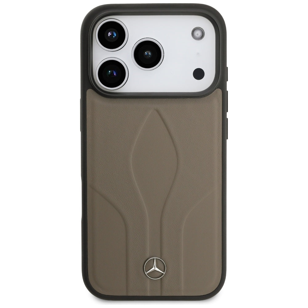 Mercedes læder The Move MagSafe Case til iPhone 17 Pro - Beige