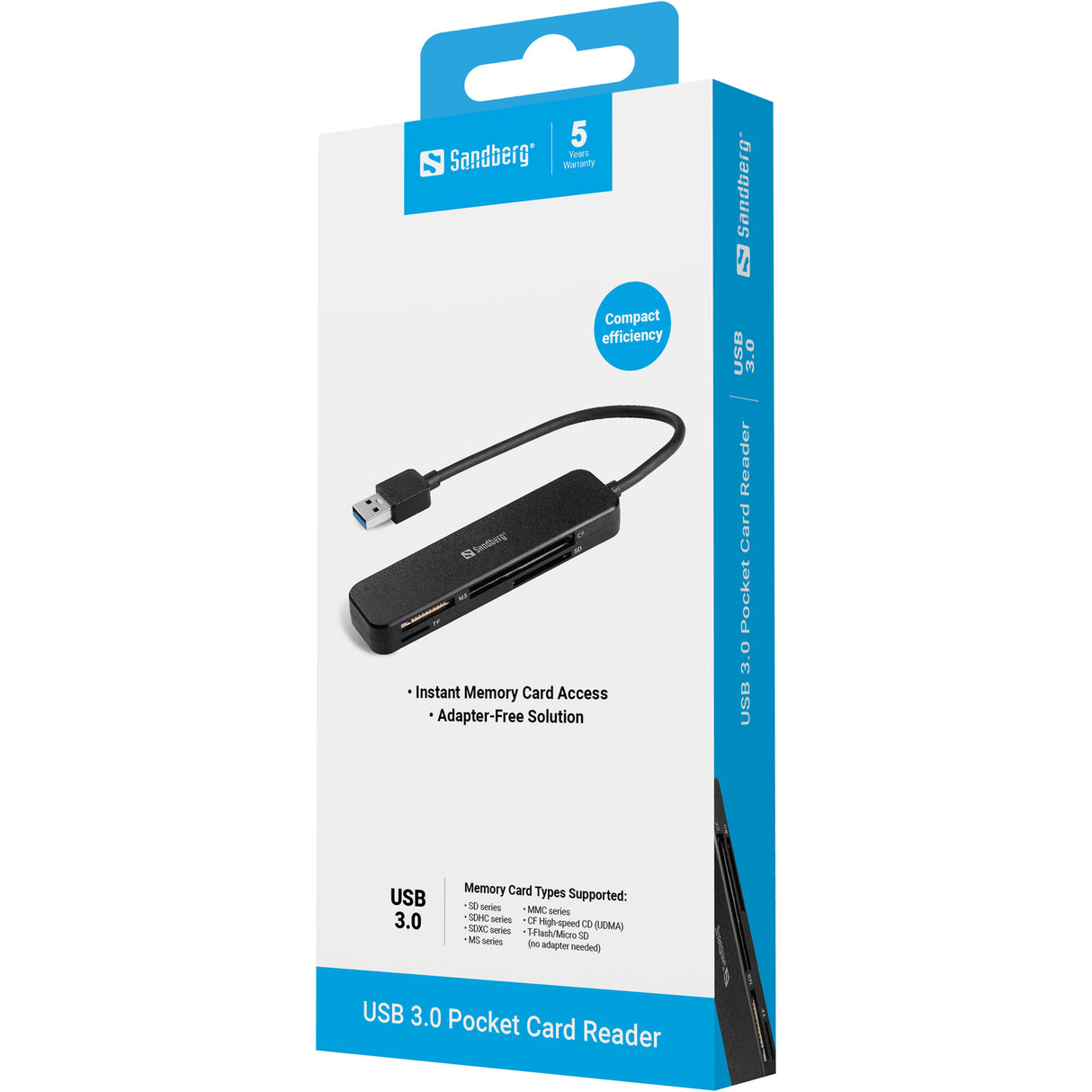 Sandberg 134-32 kortlæser USB 3.2 Gen 1 (3.1 Gen 1) Sort