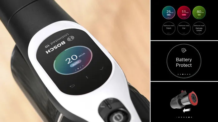 Bosch BCS1041WAC stav støvsuger & elektrisk kost Stick vakuum Batteri Dry HEPA Poseløs 0,4 L 23,5 W Sort, Hvid 4 At