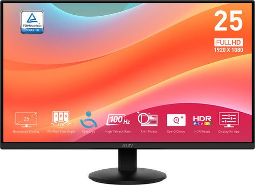 MSI PRO MP252L 25 IPS 1920 x 1080 (Full HD) HDMI DisplayPort 100Hz