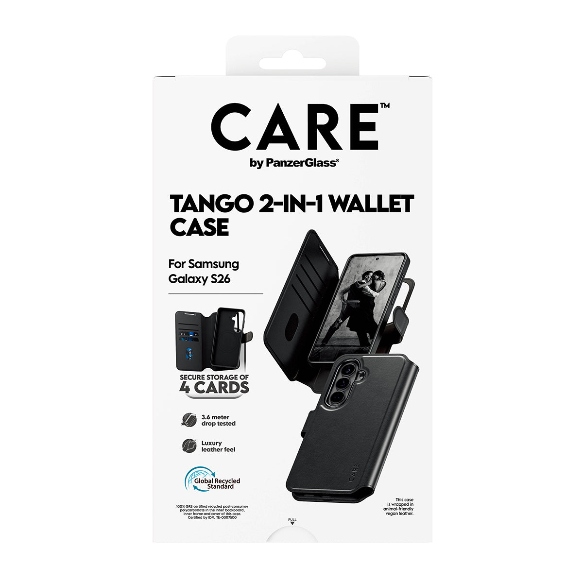 CARE by PanzerGlass Tango 2-in-1 Wallet Case w. Qi Samsung Galaxy S26