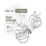 PanzerGlass empower™ by ® Racing 240W USB-C to USB-C Kabel | USB 2.0 | 1.2M | Silver White