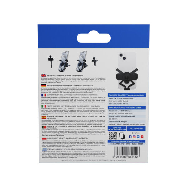 prio Universal Bilholder GRAVITY, Sort