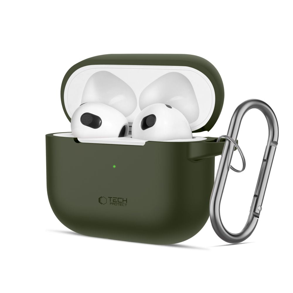Tech Protect Silikonekrage Til Apple Airpods, 3 Olivengrønne