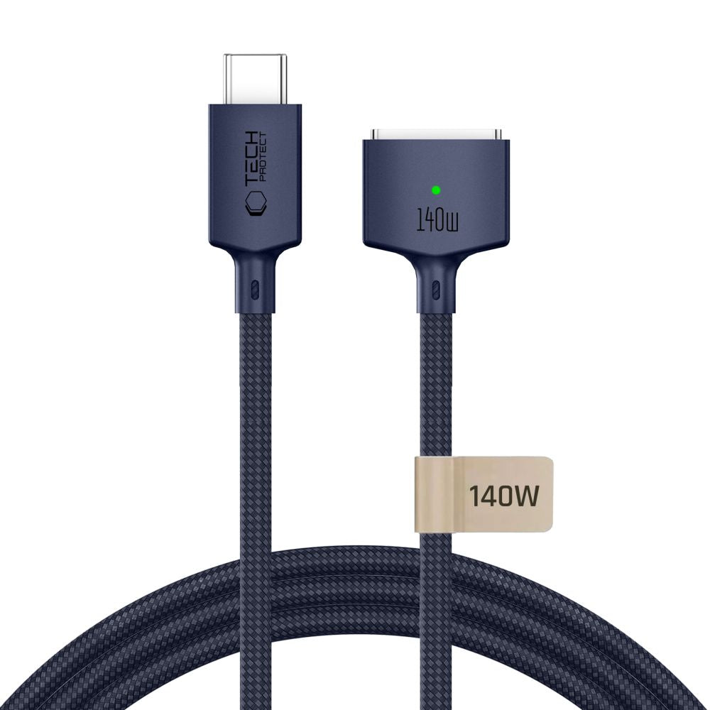 Tech Protect Mmc01 Ultraboost Magnetisk Macbook Kabel Usb C Til Magsafe 3 140 W 300 Cm Midnatsblå