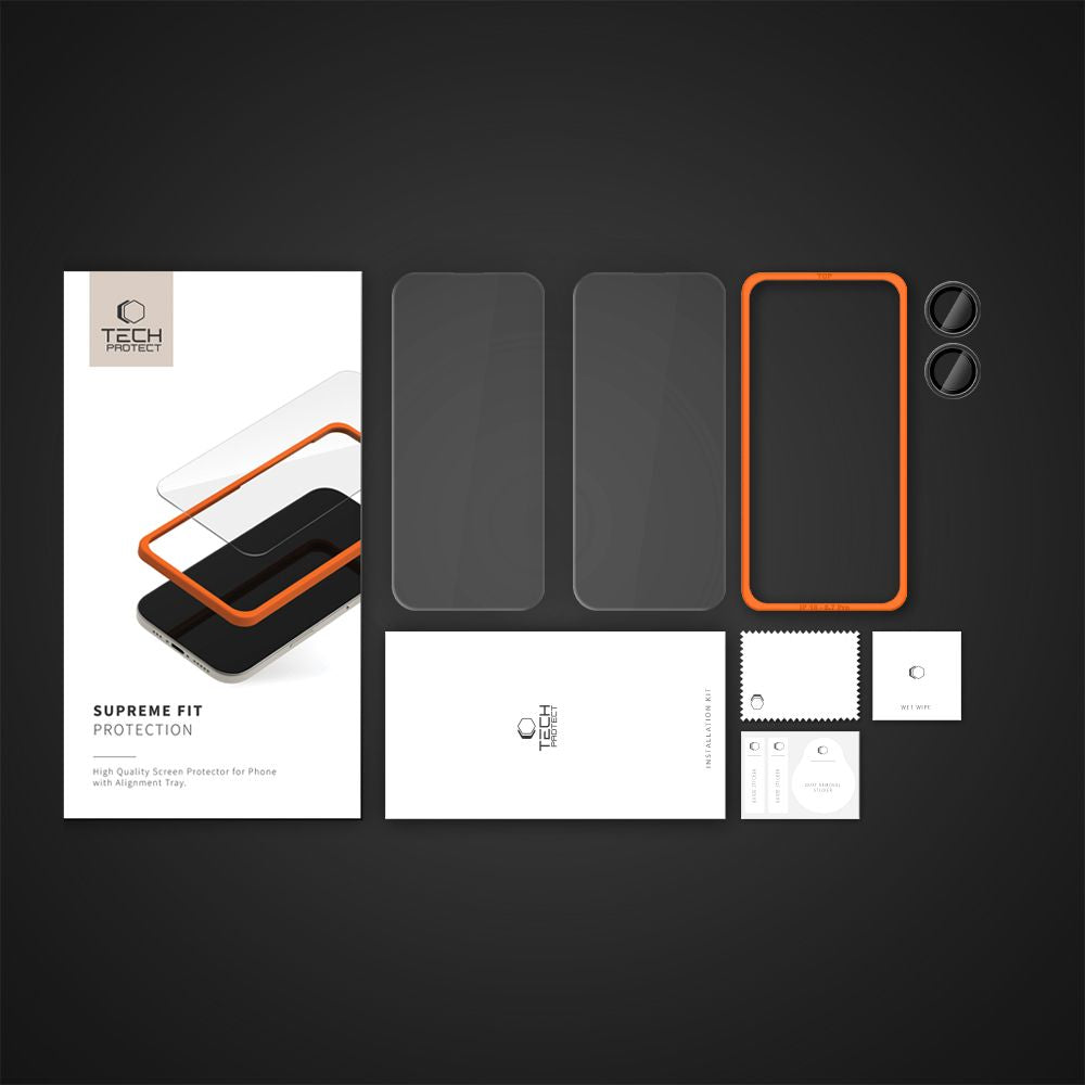 Hærdet Glas Tech Protect Supreme Sæt 3 Pack Iphone 16 Clear