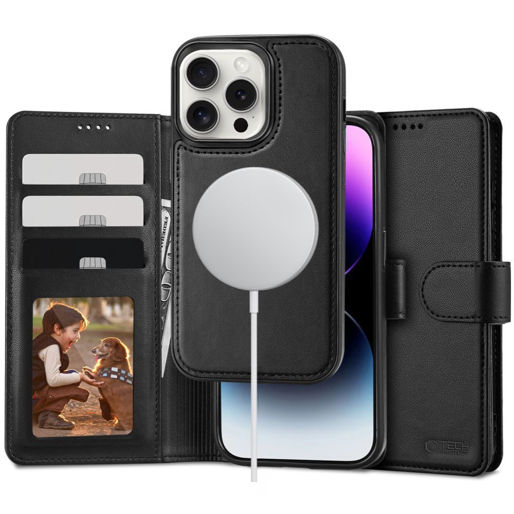 Tech Protect Magsafe Tegnebog Til Iphone 16 Pro, Sort