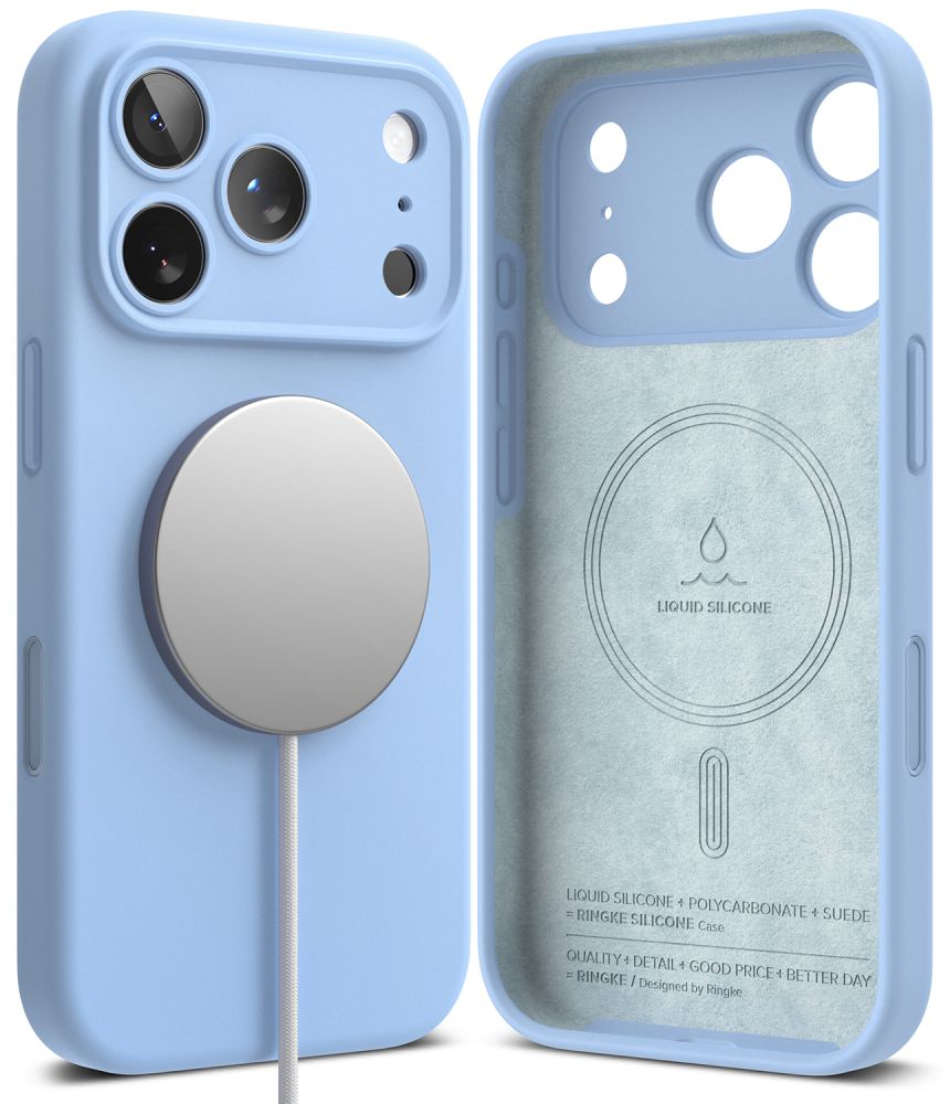Ringke Silikone Magnetisk Magsafe Iphone 18 Pro Lyseblå