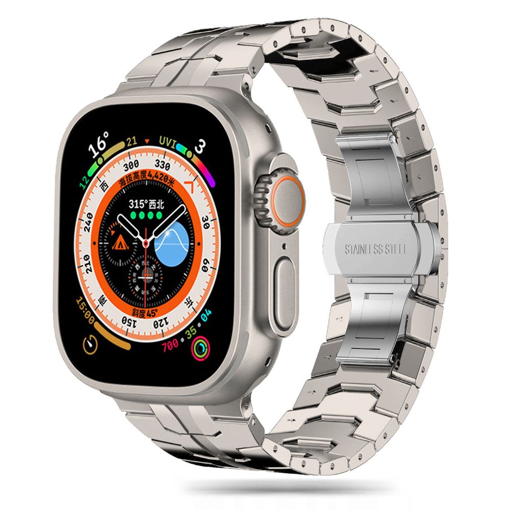 Tech Protect Rustfrit Linje Til Apple Watch 8 / 9 / 10 / 11 / Se / Ultra (44 / 45 / 46 / 49 Mm) Titanium