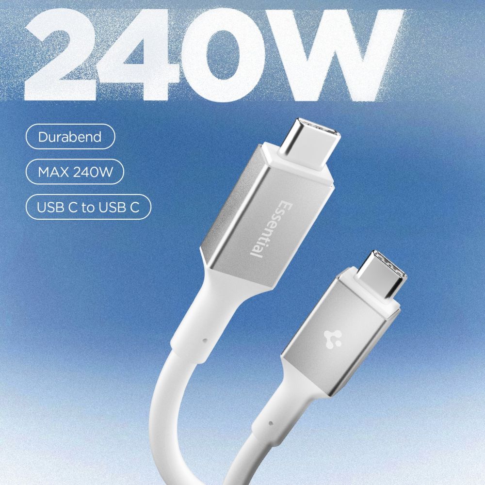 Spigen Eb24012 Cc Essential Usb C Kabel 240 W 120 Cm Hvid