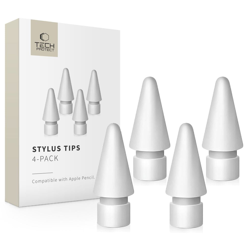 Tech Protect Stylus Spidser Med 4 Stk. Apple Blyanter, Hvide