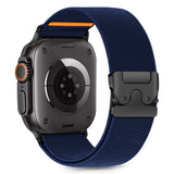 Tech Protect Nylon Lås Til Apple Watch 8 / 9 / 10 / 11 / Se / Ultra (44 / 45 / 46 / 49 Mm) Marineblå