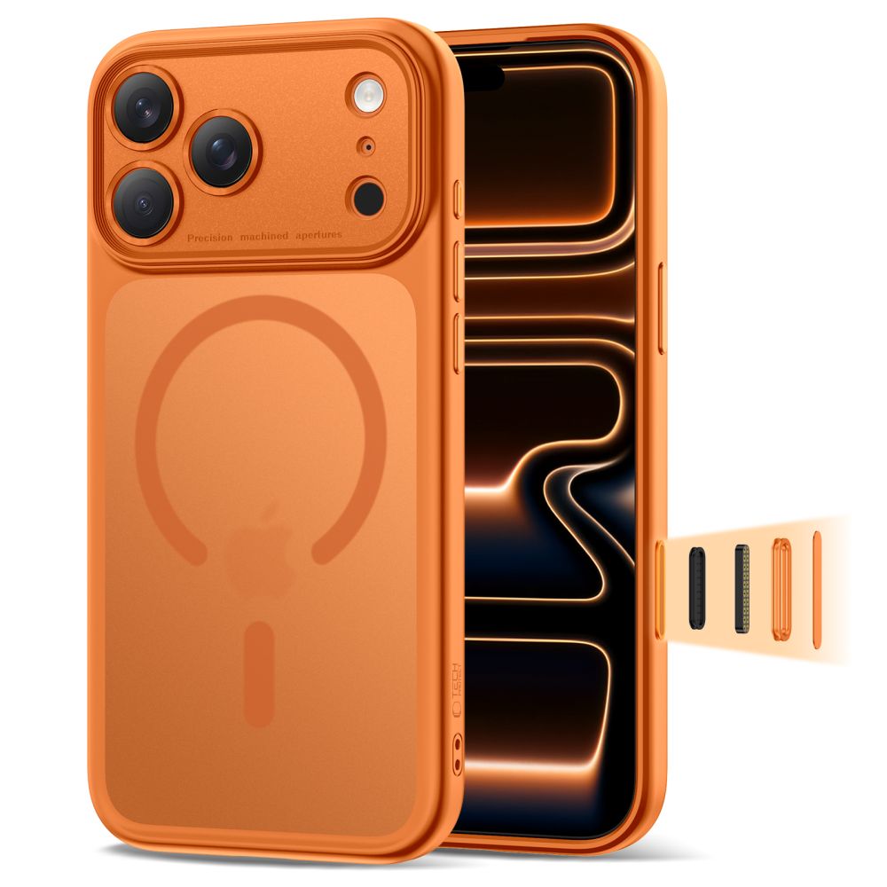 Tech Protect Magpeak Magsafe Cc Iphone 17 Pro Max Matte Cosmic Orange
