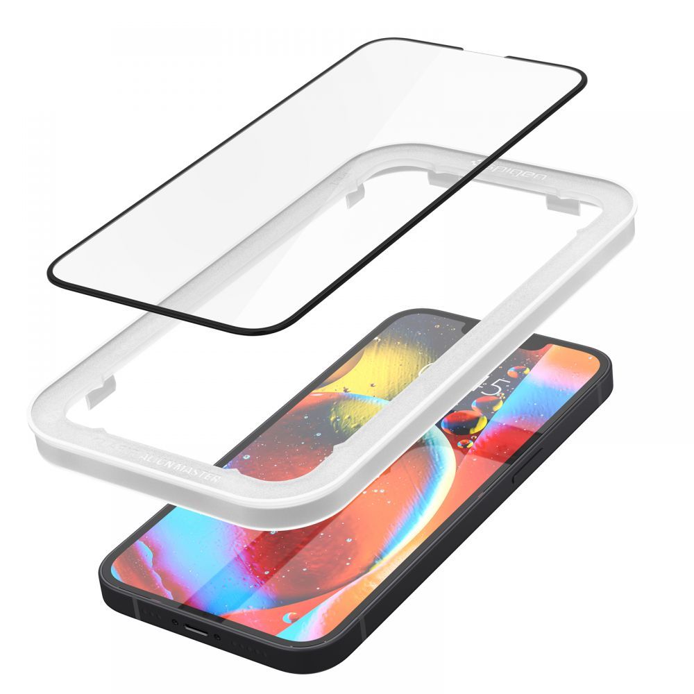 Hærdet Glas Spigen Alm Glass Fc Iphone 13 / 13 Pro / 14 / 16 E / 17 E Sort