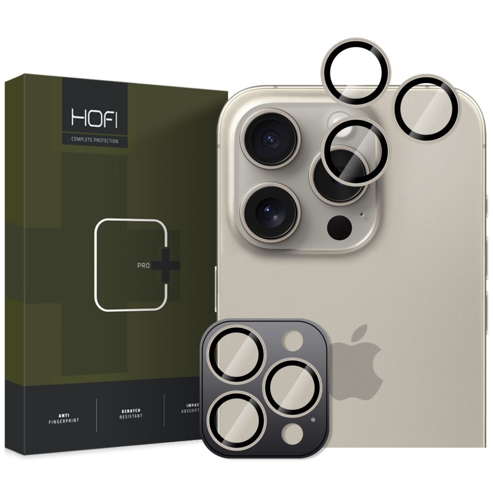 Kamera Beskyttelse Hofi Camring Pro+ Iphone 15 Pro / 15 Pro Max / 16 Pro / 16 Pro Max / 17 Pro / 17 Pro Max Natural Titanium