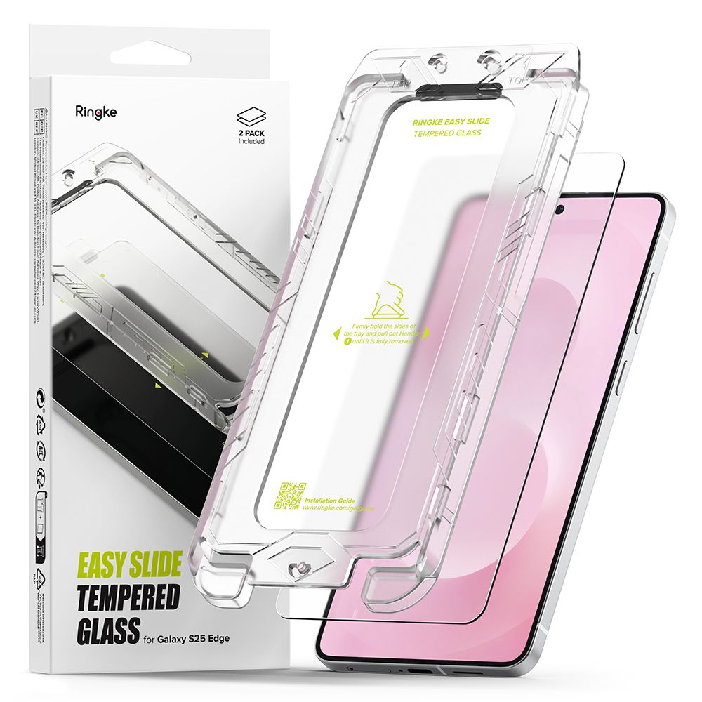Hærdet Glas Ringke Easy Slide 2 Pack Galaxy S25 Edge Clear