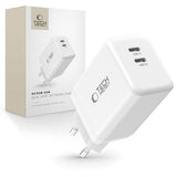 Tech Protect Nc45 W Gan 2 Port Netværksopladder Pd 45 W Hvid