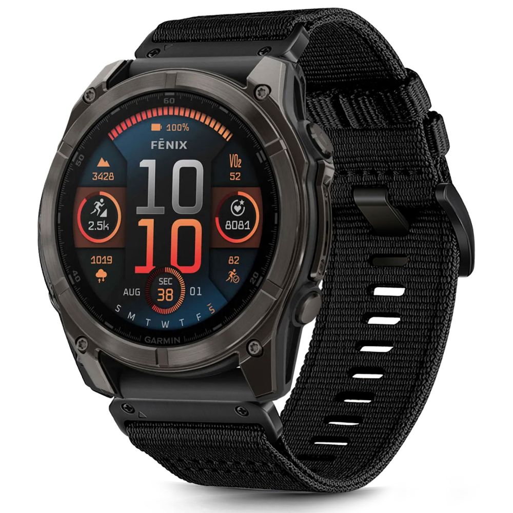 Tech Protect Nylon Classic Garmin Fenix 5 X / 5 X Plus / 6 X / 6 X Pro / 7 X / 8 / 8 Pro / 9 / 9 Pro (51 Mm) Sort