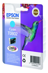 Epson Hummingbird Enkeltpakke, cyan T0802 Claria Photographic Ink