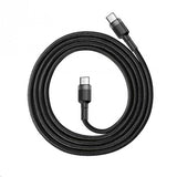 Baseus Cafule USB-kabel 2 m USB C 0,48 Gbit/sek. 60 W Sort, Grå