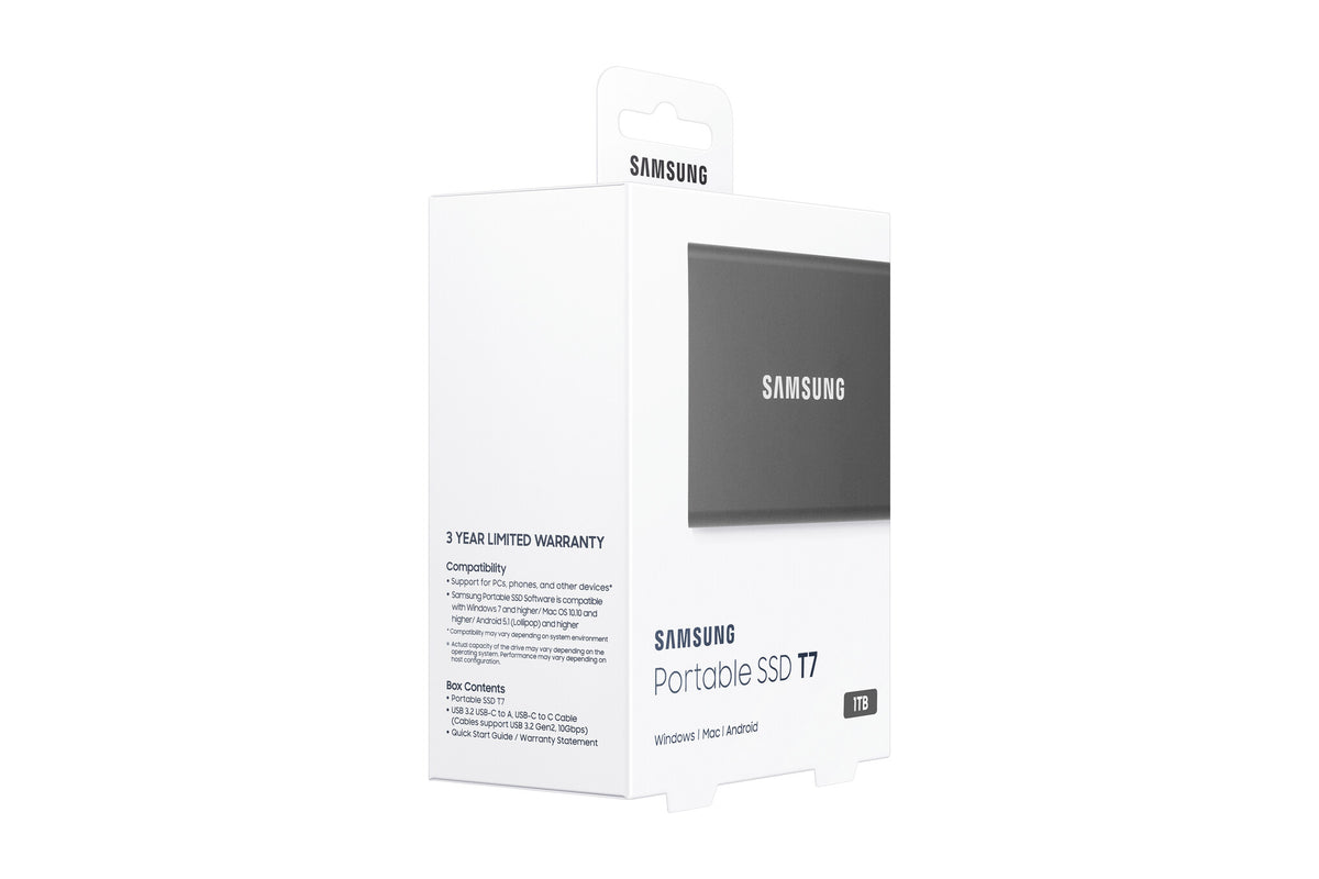 Samsung Portable SSD T7 1 TB USB Type-C 3.2 Gen 2 (3.1 Gen 2) Grå