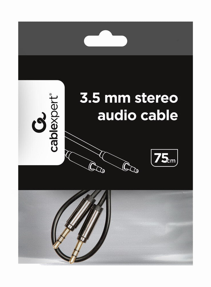 Gembird Cable CCAP-444-0.75M (Mini Jack M - Mini Jack M; 0,75m; black color) lydkabel 3.5mm Sort