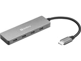 Sandberg 136-41 interface hub USB 3.2 Gen 1 (3.1 Gen 1) Type-C 10000 Mbit/s Grå