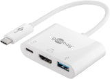 Goobay USB-C multiport-adapter HDMI, PD, hvid