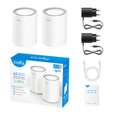 Cudy M3000(2-PACK) V2.0 mesh Wi-Fi-system Dual-band (2,4 GHz / 5 GHz) Wi-Fi 6 (802.11ax) Hvid Intern