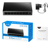Cudy GS108 netværksswitch Ikke administreret Gigabit Ethernet (10/100/1000) Sort
