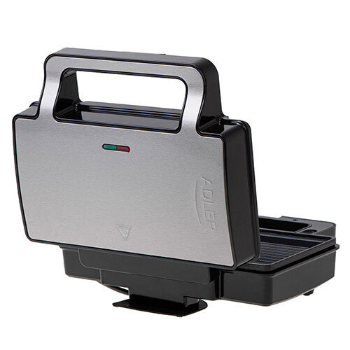 Adler AD 3073 sandwichtoaster 1400 W Sort, Sølv