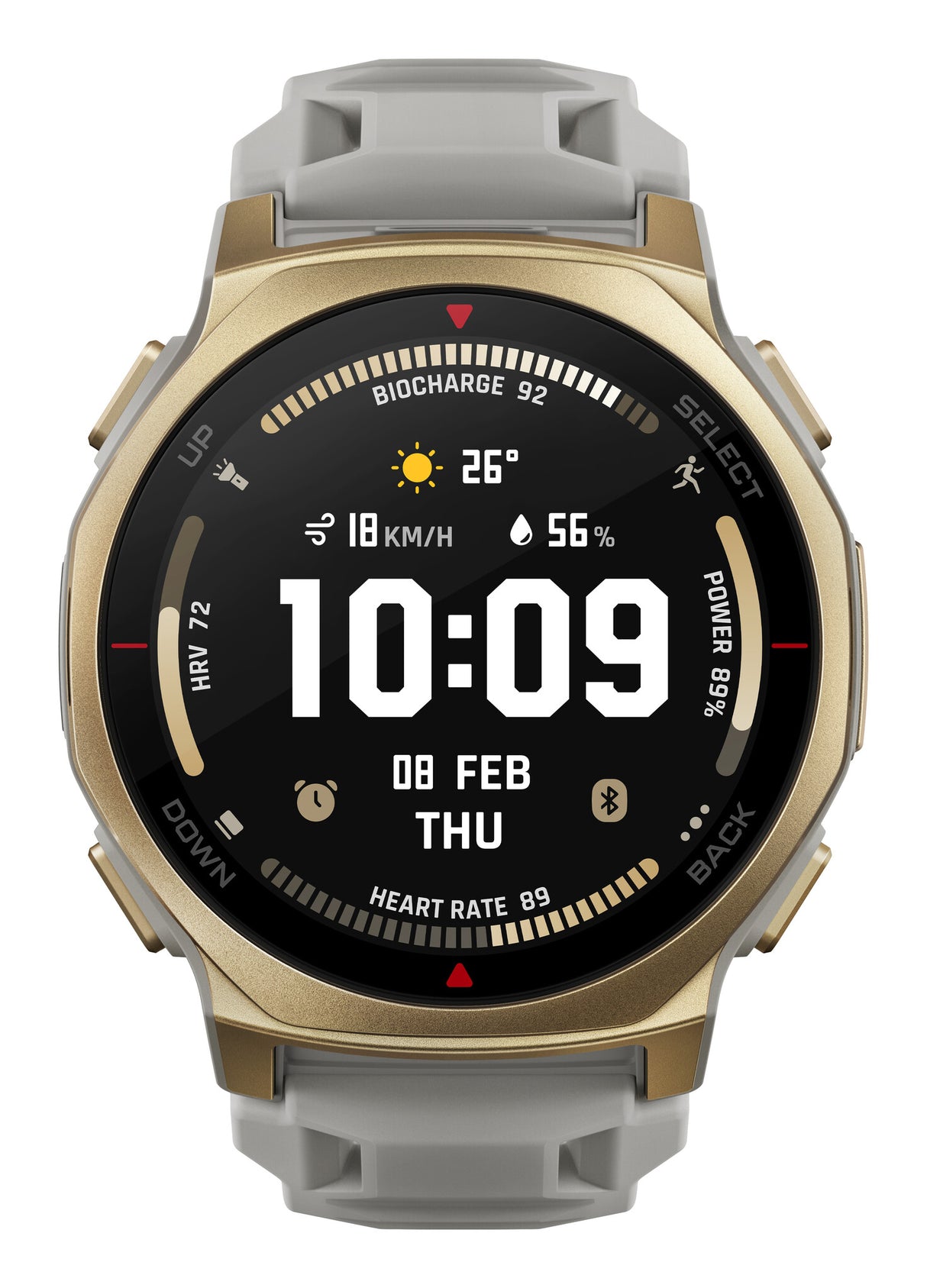 Amazfit T-rex 3 Pro 3,35 cm (1.32") AMOLED 44 mm Digital 466 x 466 pixel Berøringsskærm Guld Wi-Fi GPS (satellit)
