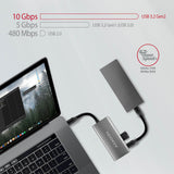 Axagon HMC-4G2 interface hub USB 3.2 Gen 2 (3.1 Gen 2) Type-C 10000 Mbit/s Grå