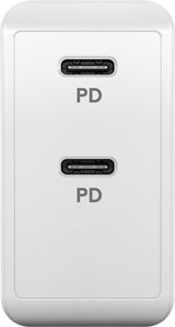 Goobay PD Dual USB-C Hurtigoplader 36W - Hvid