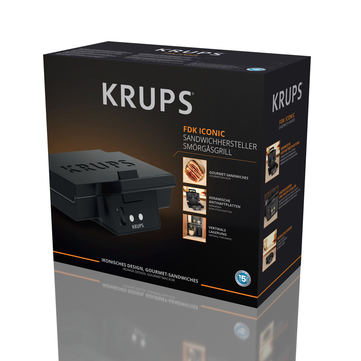 Krups FDK Iconic FDK462 sandwichtoaster 850 W Sort