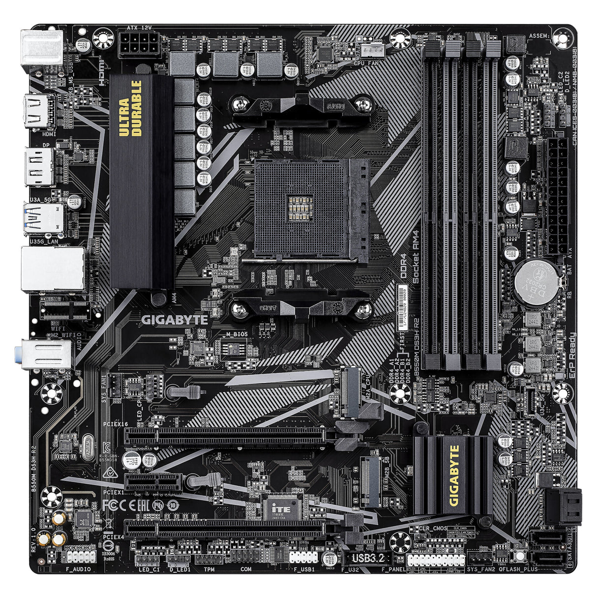 GIGABYTE B550M DS3H R2 bundkort AMD B550 Stik AM4 micro ATX