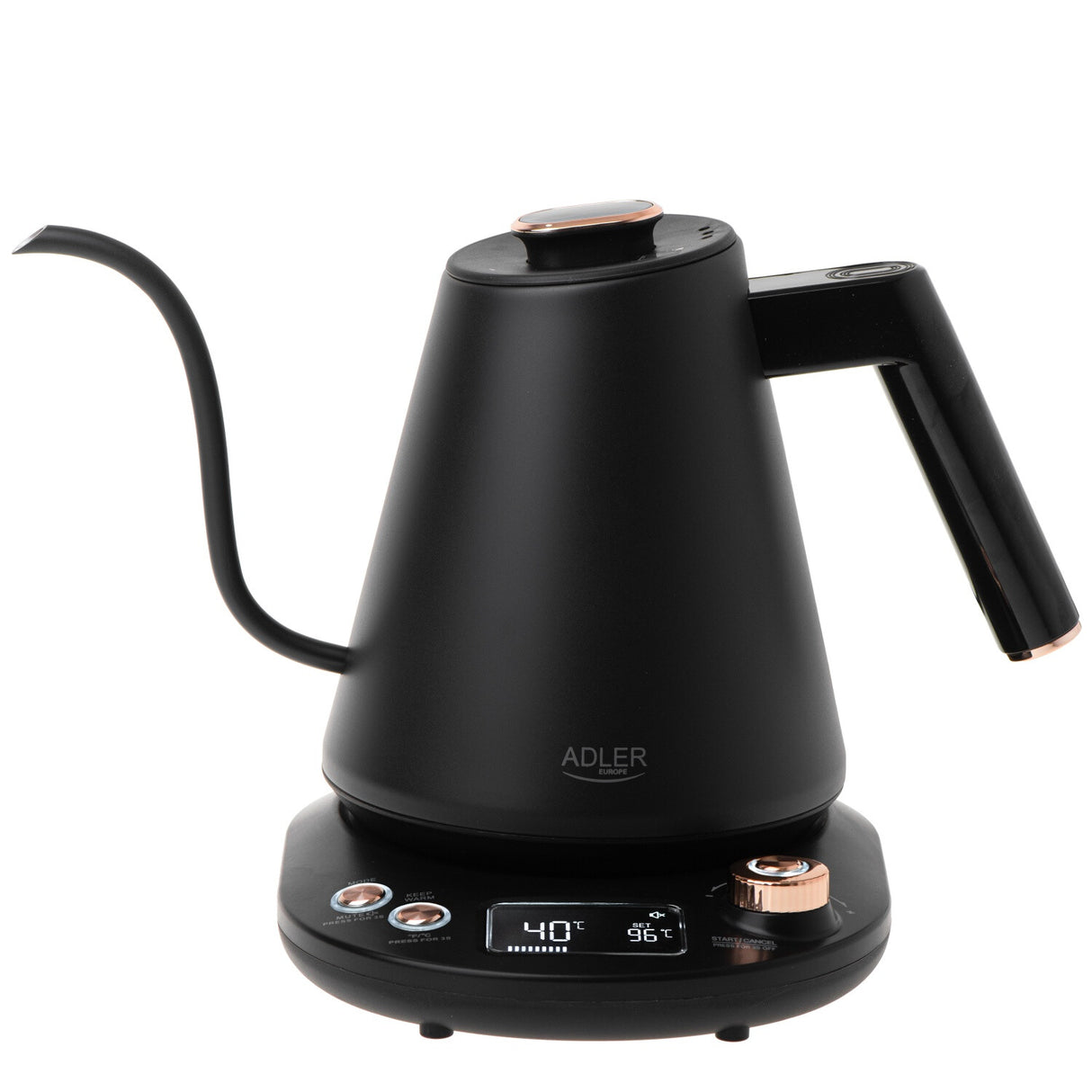 Adler AD 1349 elkedel 1 L 1100 W Sort, Guld