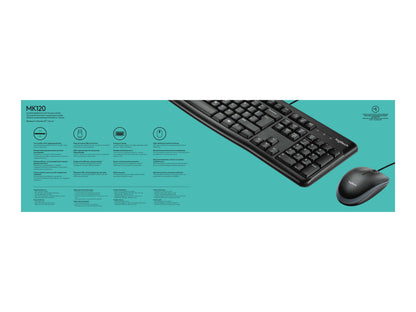 Logitech Desktop MK120 Tastatur og mus-sæt Kabling Nordisk