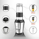 Adler AD 4081 blender 0,57 L Sportsblender 800 W Sort, Rustfrit stål, Gennemsigtig