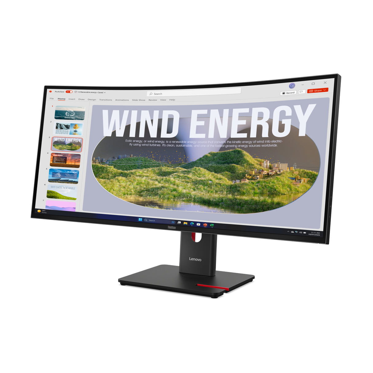 Lenovo ThinkVision T34WD-40 LED display 86,4 cm (34") 3440 x 1440 pixel Wide Quad HD Sort
