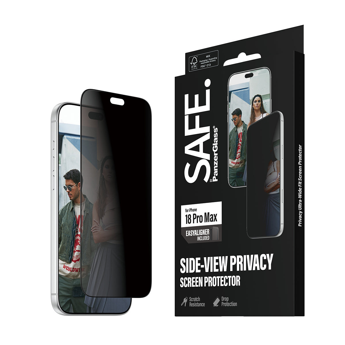 SAFE. by PanzerGlass Side-View Privacy Skærmbeskytter til iPhone 18 Pro Max