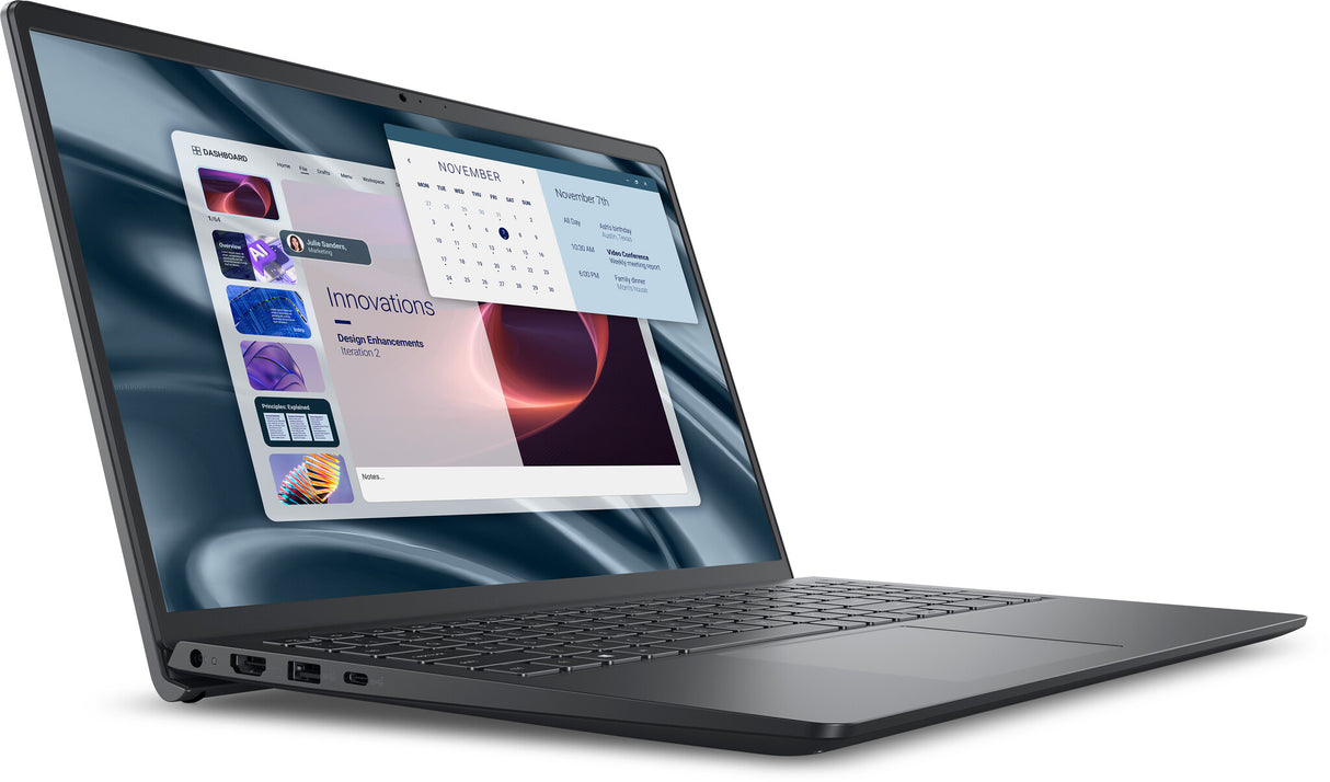 DELL Pro 15 Essential PV15255 AMD Ryzen™ 5 7520U Laptop 39,6 cm (15.6") Fuld HD 8 GB LPDDR5-SDRAM 512 GB SSD Wi-Fi 5 (802.11ac) Windows 11 Pro Nordisk Sort