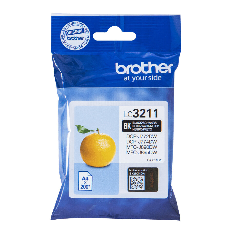 Brother LC3211BK blækpatron 1 stk Original Standard udbytte Sort