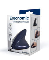 Gembird -ERGO-01 mus Kontor Højre hånd USB Type-A Optisk 3200 dpi